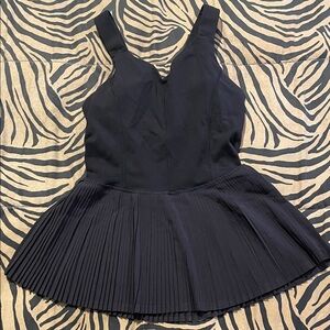 Lululemon Black Sleeveless Pleated Peplum Top